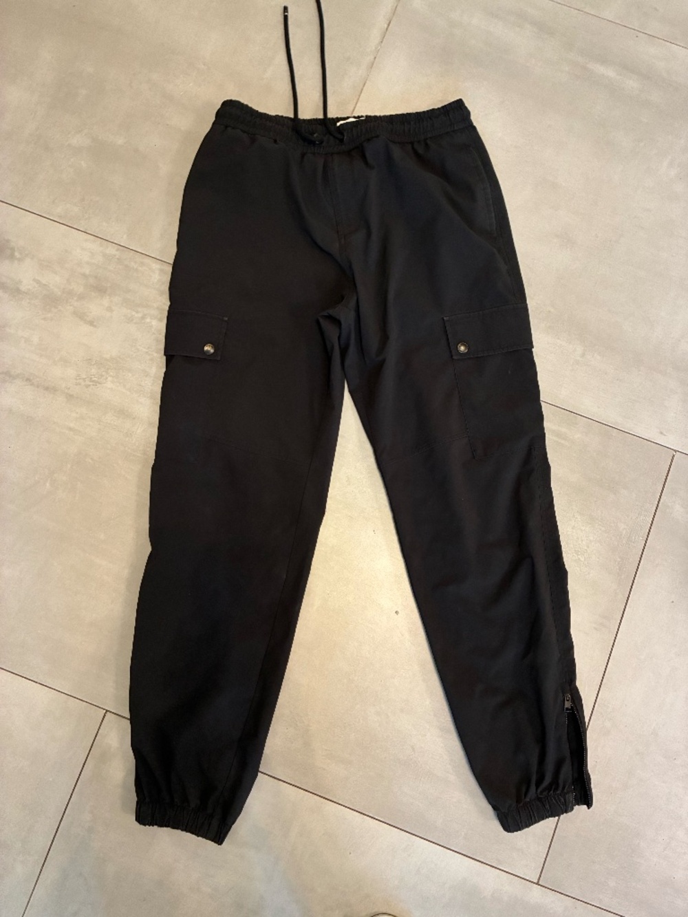 Frame Denim Brand Cargo Joggers Black Classic M